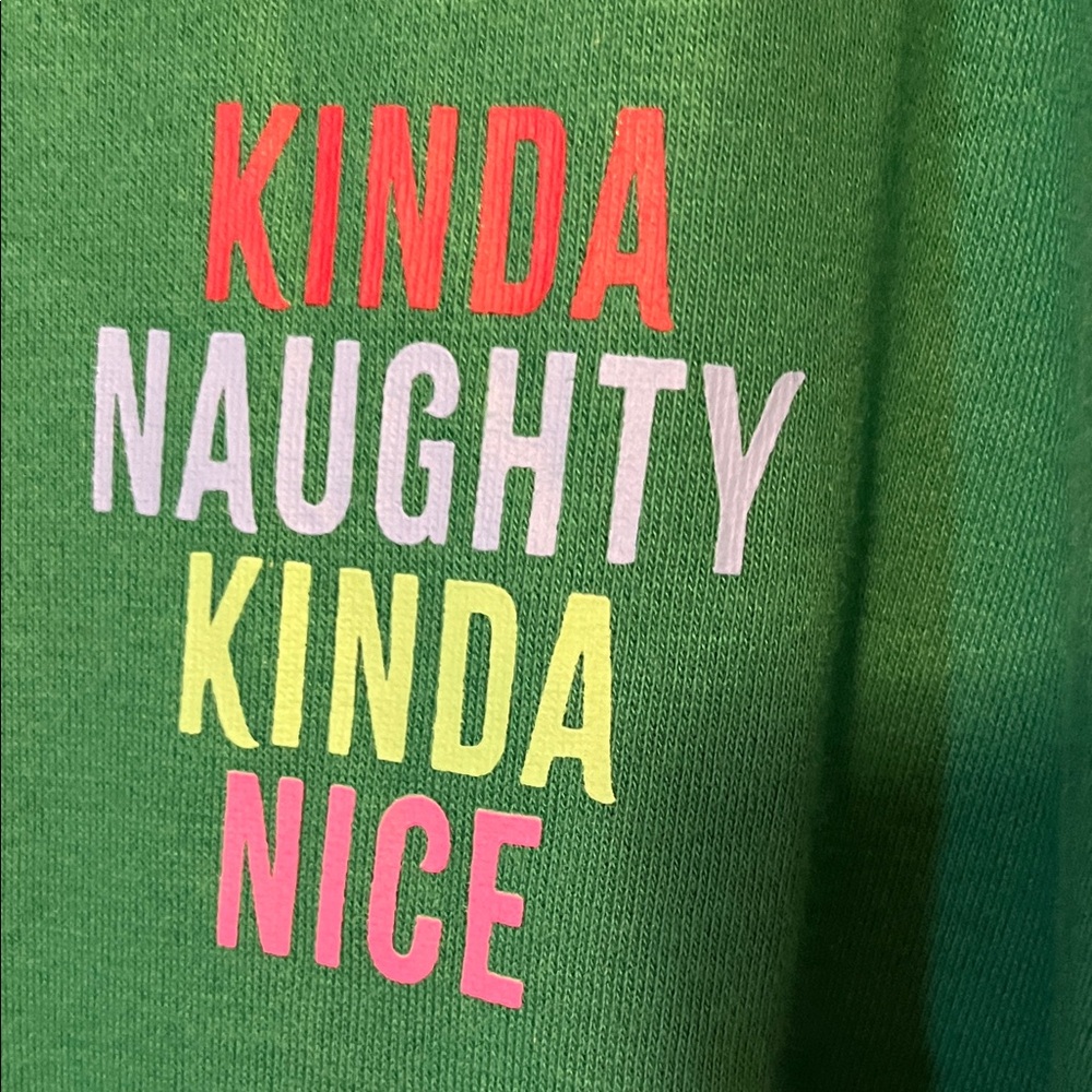 Wondershop Christmas 🎄 Green Sweatshirt - Kinda Naughty Kinda Nice - Picture 2 of 4